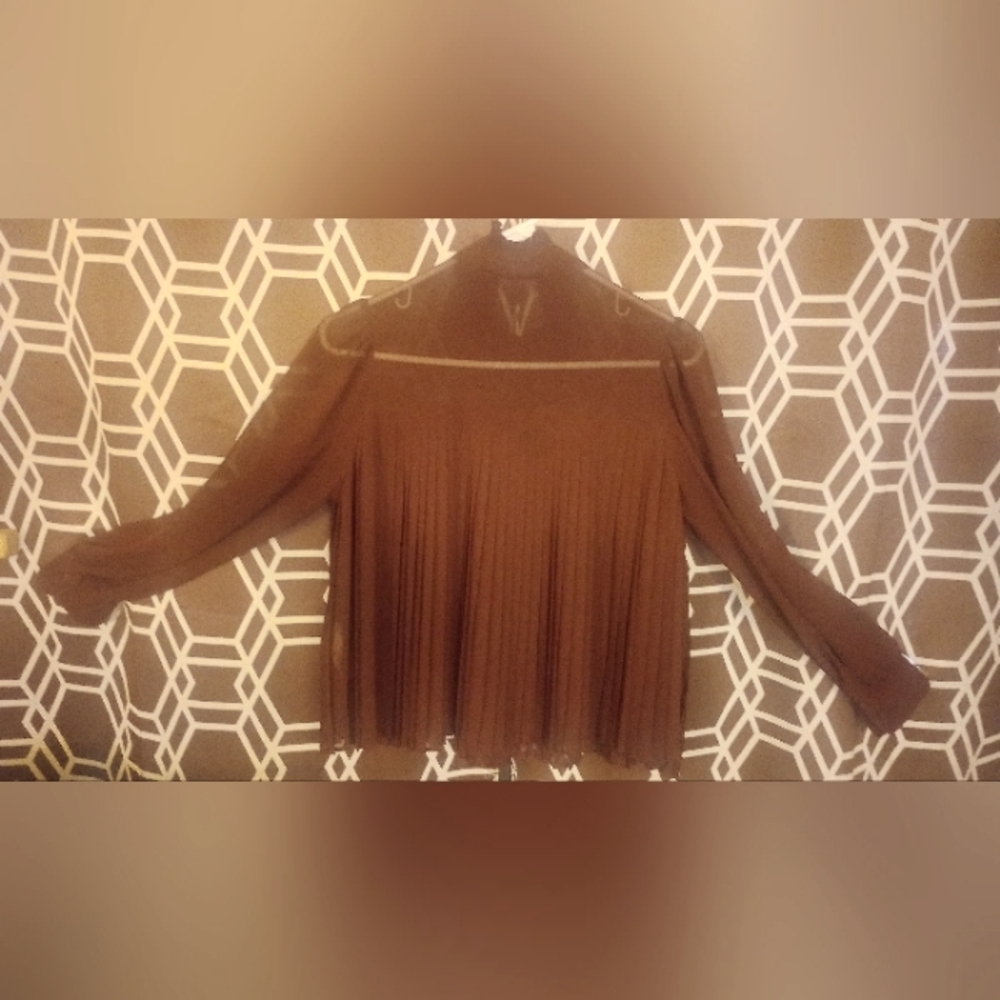 Ladies banana Republic Brown sheer dress shirt extra small